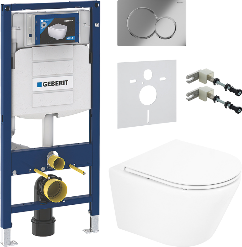 Комплект Унитаз подвесной BelBagno Tre + Инсталляция Geberit Duofix UP 320 111.300.00.5 + Кнопка Sigma 01 115.770.21.5 хром + Звукоизоляция + Крепления 111.815.00.1 к стене