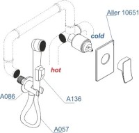 Гигиенический душ Wasserkraft A106157 шланг 120 см