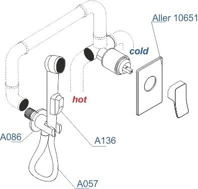 Гигиенический душ Wasserkraft A106157 шланг 120 см