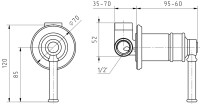 Встраиваемый смеситель для душа и ванны Migliore Ermitage Mini 31428 С ВНУТРЕННЕЙ ЧАСТЬЮ, хром