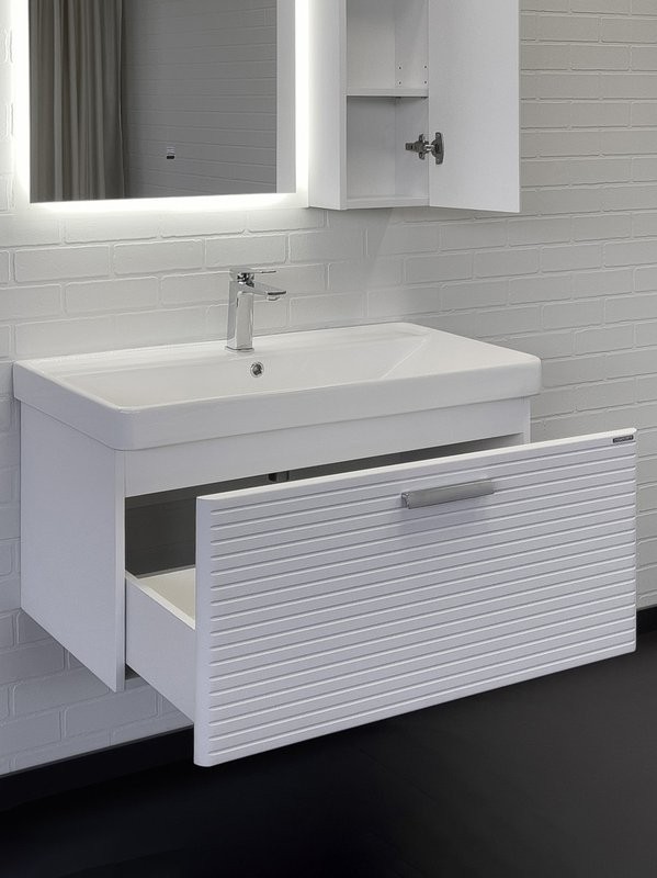 Мебель для ванной комнаты Comforty Танжер 90П подвесная, матовая белая