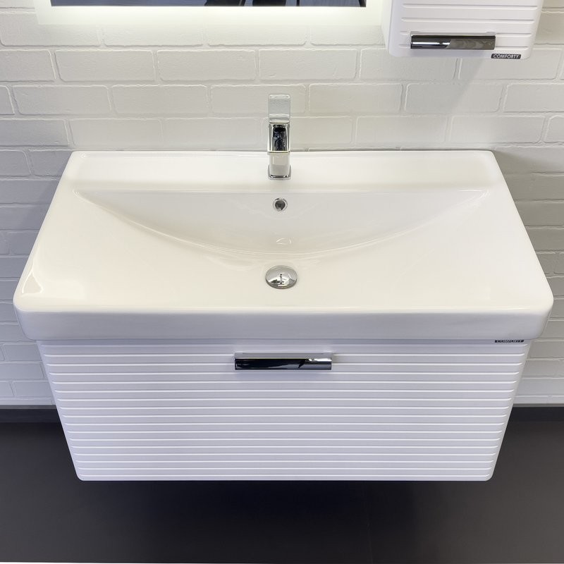 Мебель для ванной комнаты Comforty Танжер 90П подвесная, матовая белая