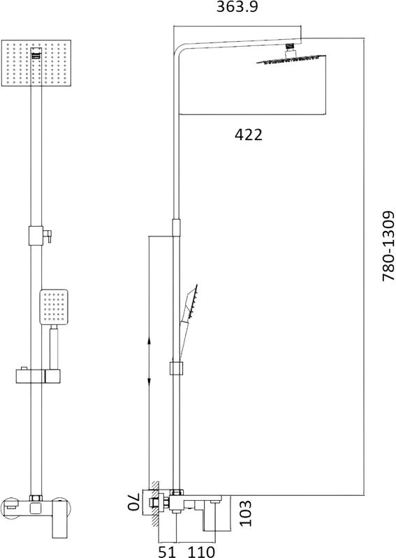 Душевая стойка Haiba HB803-7 черная