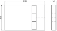 Зеркало Comforty Милан 120 белый глянец