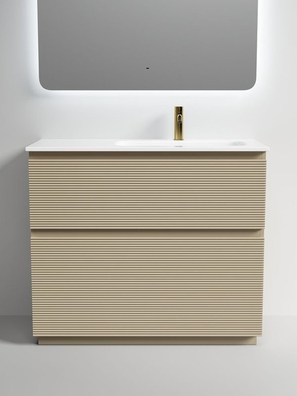 Тумба с раковиной Sancos Folk Floor 100 правая напольная, капучино, раковина CN7015