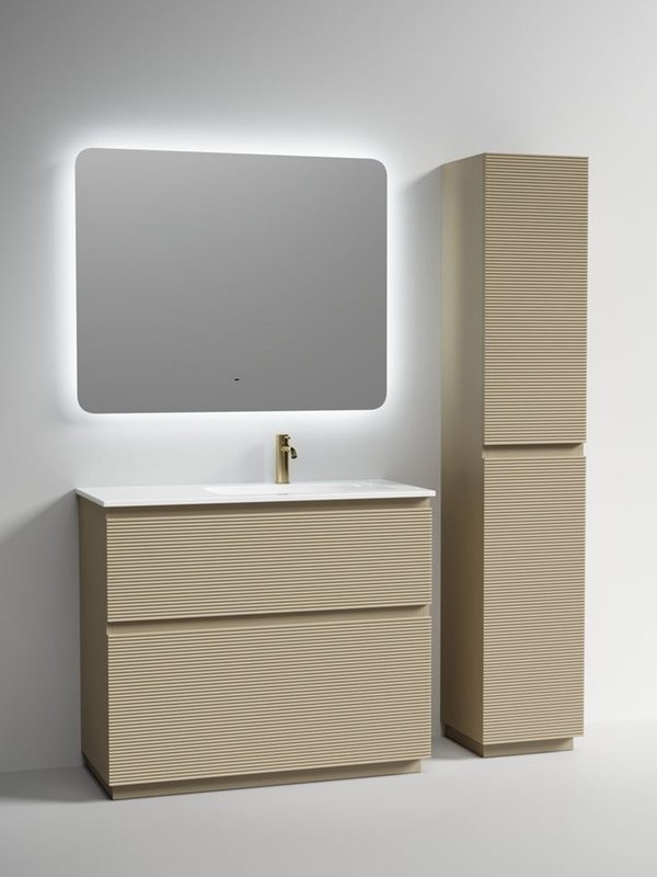 Тумба с раковиной Sancos Folk Floor 100 правая напольная, капучино, раковина CN7015