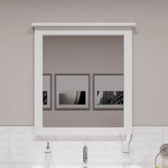 Зеркало STWORKI Хельсингборг 80 белое, квадратное, в стиле прованс, матовое