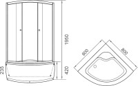Душевой уголок Parly ZF80 80x80, с поддоном, профиль хром, стекло матовое