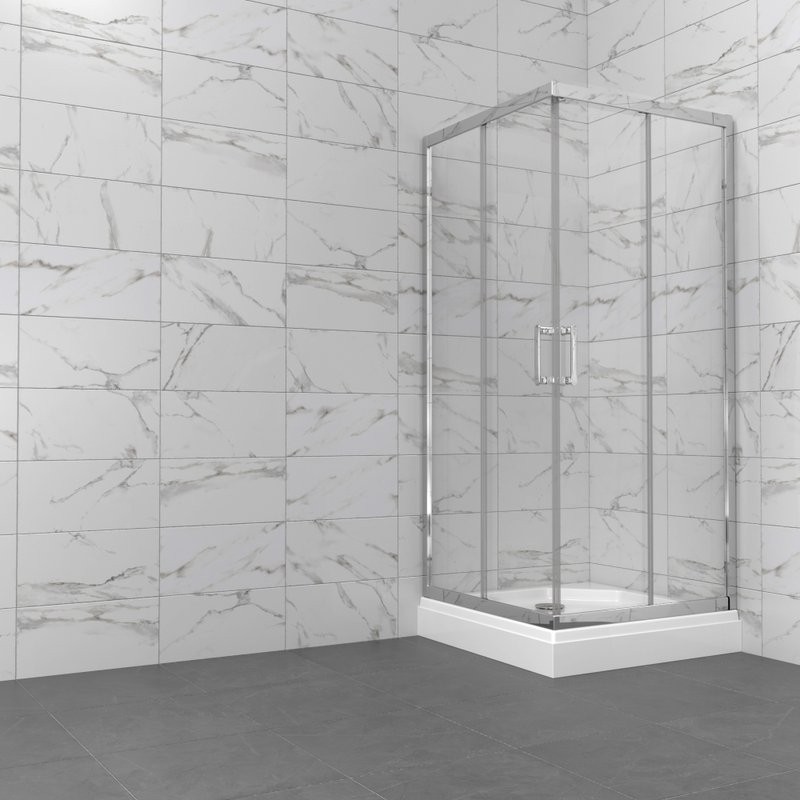 Душевой уголок Triton Фикс Хром Щ0000077413 90х90 см с поддоном, профиль хром