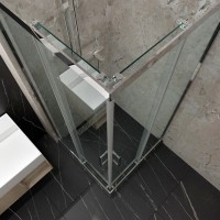 Душевой уголок Triton Фикс Хром Щ0000077413 90х90 см с поддоном, профиль хром