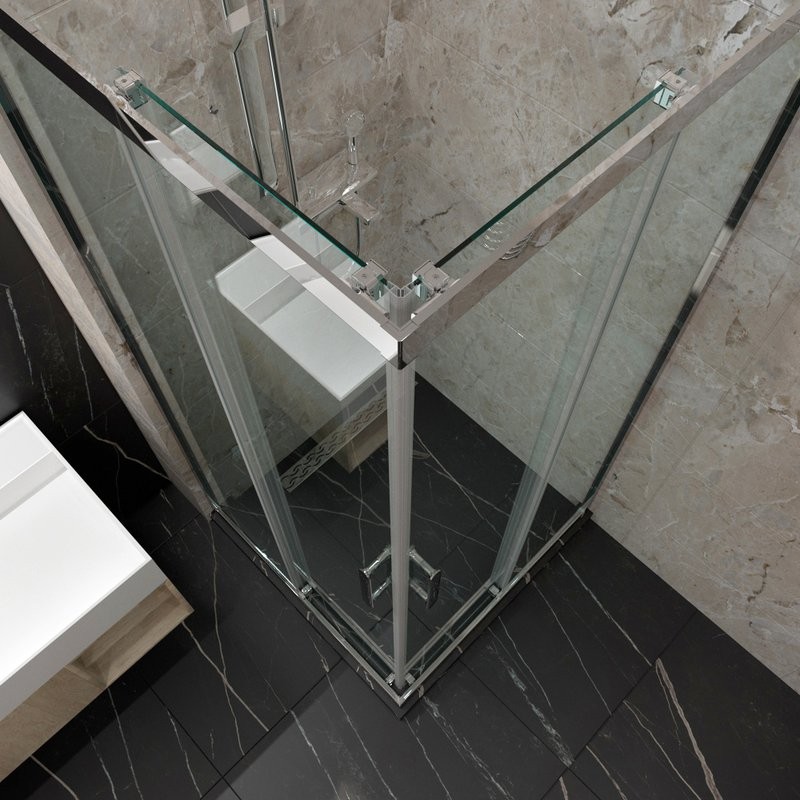 Душевой уголок Triton Фикс Хром Щ0000077413 90х90 см с поддоном, профиль хром