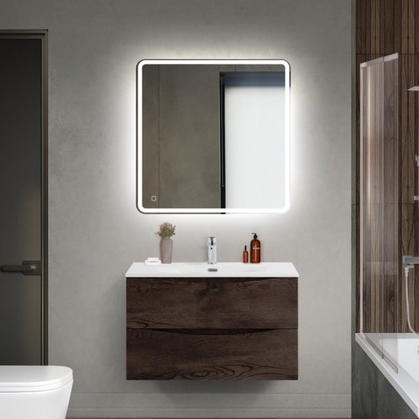 Мебель для ванной комнаты BelBagno Marino-cer-mini 80 подвесная, rovere nature grigio