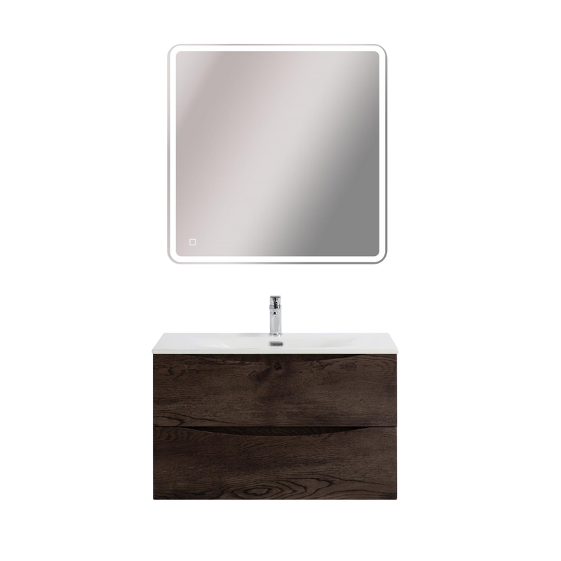 Мебель для ванной комнаты BelBagno Marino-cer-mini 80 подвесная, rovere nature grigio