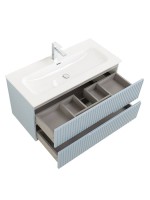 Мебель для ванной комнаты Cezares Duet-n 100 подвесная, 2 ящика, жемчужная голубая