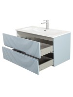 Мебель для ванной комнаты Cezares Duet-n 100 подвесная, 2 ящика, жемчужная голубая