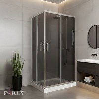 Душевой уголок Parly QZ71S N 100х70 см, с поддоном, профиль глянцевый хром, стекло тонированное