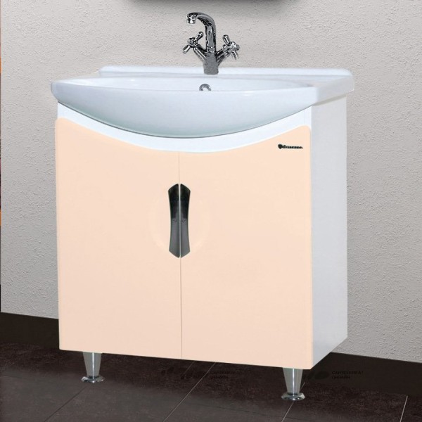 Тумба с раковиной Bellezza Лагуна 65 прямая бежевая