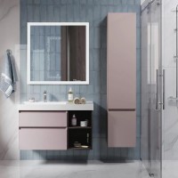 Тумба под раковину KERAMA MARAZZI Cubo 90 левая, мальва матовая-древесная