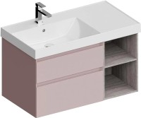 Тумба под раковину KERAMA MARAZZI Cubo 90 левая, мальва матовая-древесная