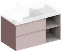 Тумба под раковину KERAMA MARAZZI Cubo 90 левая, мальва матовая-древесная