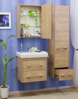 Шкаф пенал для ванной Sanflor Ларго 2 R, вяз швейцарский