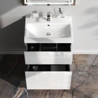 Тумба с раковиной AM.PM Gem 60 белый глянец, с 2 ящиками