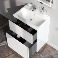 Тумба с раковиной AM.PM Gem 60 белый глянец, с 2 ящиками