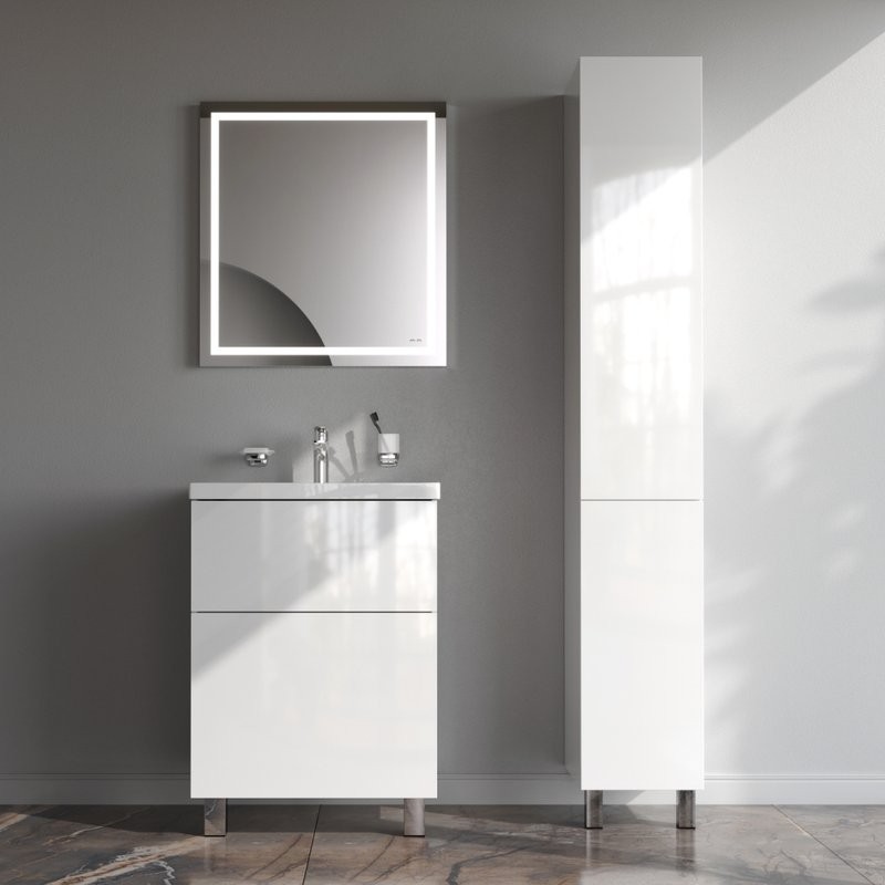 Тумба с раковиной AM.PM Gem 60 белый глянец, с 2 ящиками