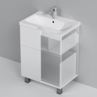 Тумба с раковиной AM.PM Gem 60 белый глянец, с 2 ящиками