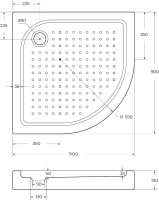 Поддон для душа BelBagno Tray 90х90 R550 с сифоном