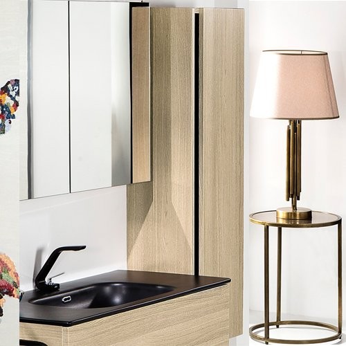 Шкаф-пенал для ванной Armadi Art Vallessi дуб светлый