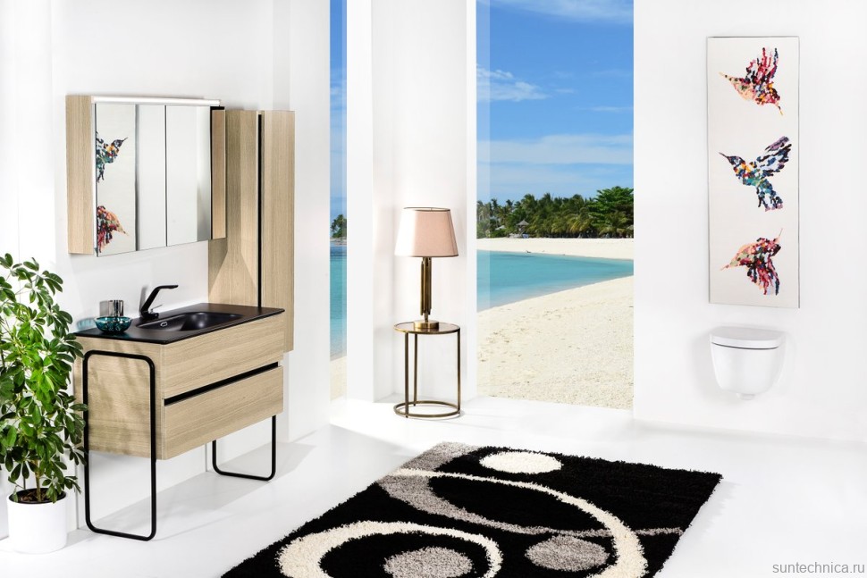 Шкаф-пенал для ванной Armadi Art Vallessi дуб светлый