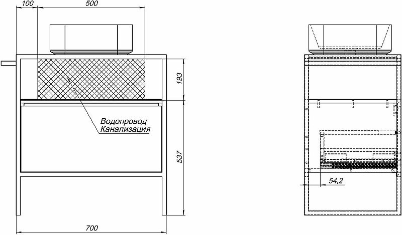 Тумба с раковиной Allen Brau Priority 70 напольная, антрацит матовый, столешница серый структ