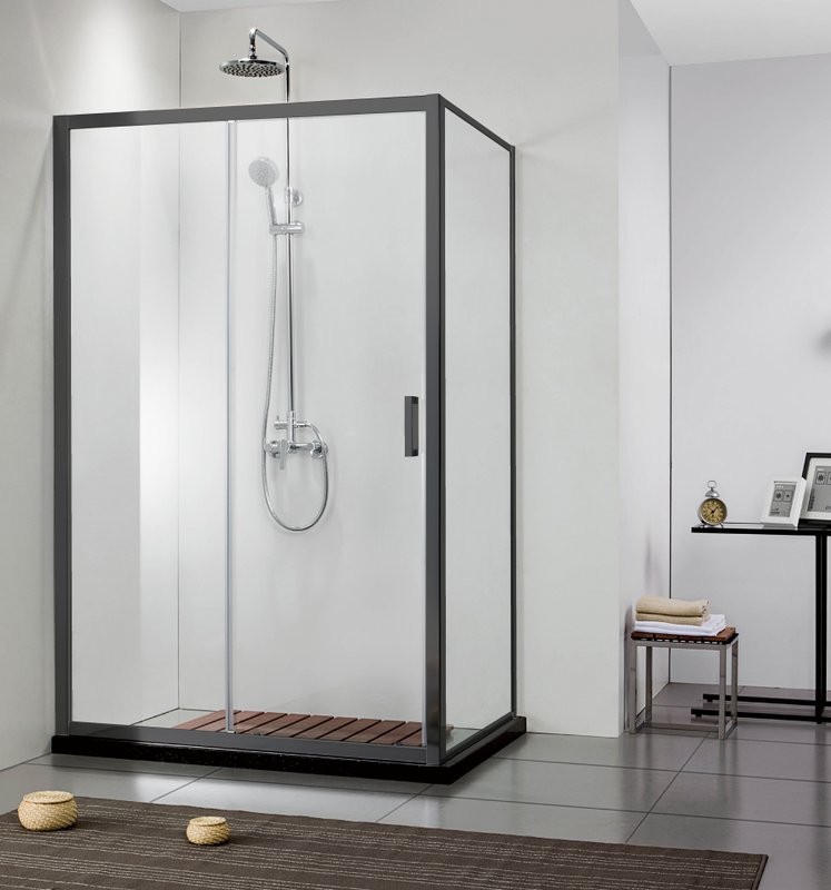 Душевая дверь в нишу AQUATEK AQ ARI RA 12020BL 120 см, профиль черный матовый