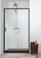 Душевая дверь в нишу AQUATEK AQ ARI RA 12020BL 120 см, профиль черный матовый