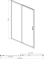Душевая дверь в нишу AQUATEK AQ ARI RA 12020BL 120 см, профиль черный матовый