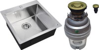 Комплект Мойка Zorg Inox R 5151 + Измельчитель ZR-75 D BRONZE