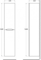 Шкаф-пенал для ванной BelBagno Acqua 32 bianco lucido
