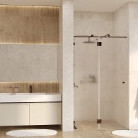 Душевой уголок Wasserkraft Ems 76H07L-TXG 120х90 см, стекло текстурное, фурнитура золото