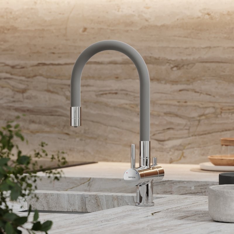 Смеситель для кухни Sancos Lucia SC4004CH с гибким изливом, хром