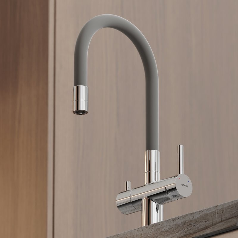 Смеситель для кухни Sancos Lucia SC4004CH с гибким изливом, хром