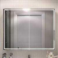 Зеркало-шкаф Vigo Geometry Comfort 100 с подсветкой и антизапотевателем, белый