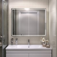 Зеркало-шкаф Vigo Geometry Comfort 100 с подсветкой и антизапотевателем, белый