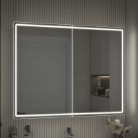 Зеркало-шкаф Vigo Geometry Comfort 100 с подсветкой и антизапотевателем, белый