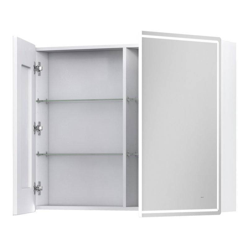 Зеркало-шкаф Vigo Geometry Comfort 100 с подсветкой и антизапотевателем, белый