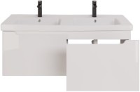 Тумба с раковиной Dreja W 125 двойная белый глянец Тумба с раковиной Dreja W 125 двойная белый глянец