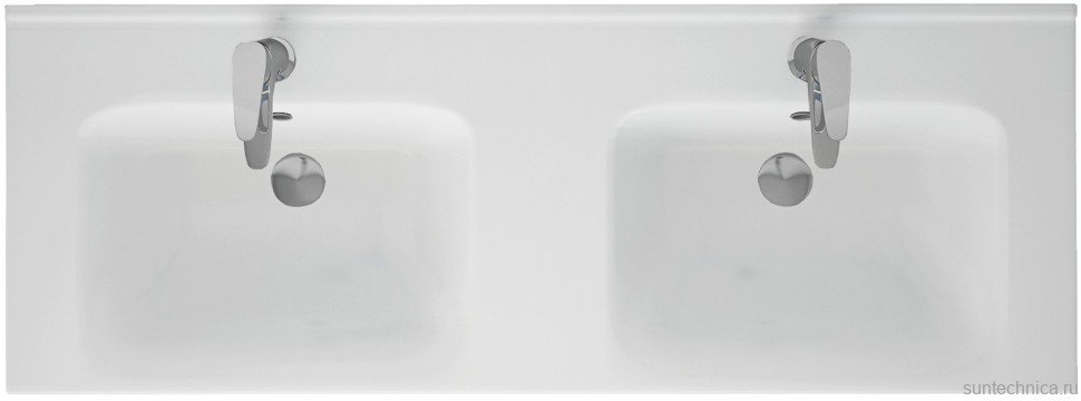 Тумба с раковиной Dreja W 125 двойная белый глянец