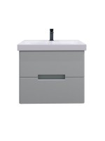 Мебель для ванной комнаты SanStar Ориана 60 подвесная, серая, раковина Cersanit Moduo 60