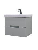 Мебель для ванной комнаты SanStar Ориана 60 подвесная, серая, раковина Cersanit Moduo 60