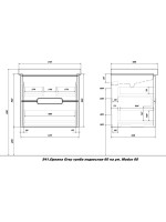 Мебель для ванной комнаты SanStar Ориана 60 подвесная, серая, раковина Cersanit Moduo 60